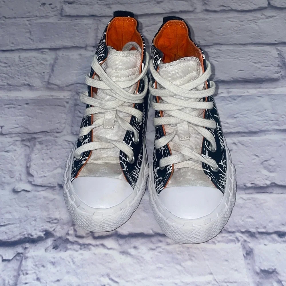 Converse “Not a Chuck Taylor” Chuck Taylor High Black, Orange, and White Size 12